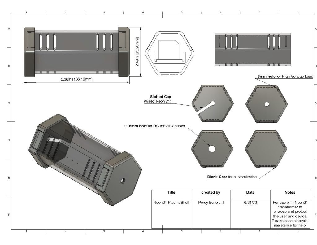 Neon 21 - PlasmaShell Case (3D model and Printing Service)